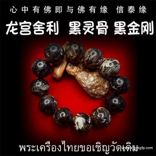 1龙宫舍利 黑化灵骨手串 黑灵骨舍利 原石手链 原矿金刚 泰国佛牌