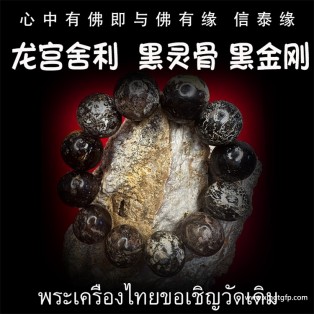 3龙宫舍利 黑化灵骨手串 黑灵骨舍利 原石手链 原矿金刚 泰国佛牌