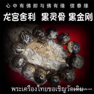 4龙宫舍利 黑化灵骨手串 黑灵骨舍利 原石手链 原矿金刚 泰国佛牌