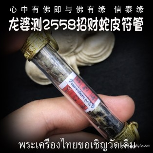 龙婆测 招财蛇皮符管 塔固 泰国佛牌 平安健康挡避险 财运事业 人缘人脉