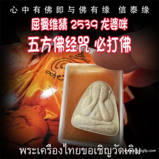 屈曼维猜 龙婆咪 2539年 五方佛心咒 必打佛 掩面佛 泰国佛牌 30年老牌 避是非小人 口才人缘 转运招财